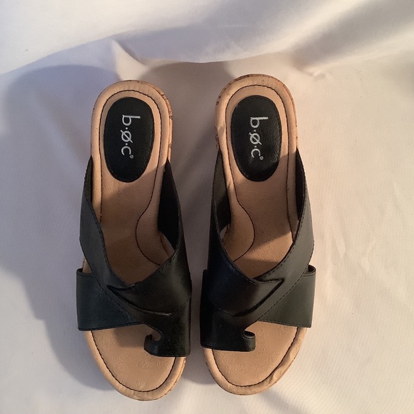 boc Shoes - boc Black Leather Slide Sandals